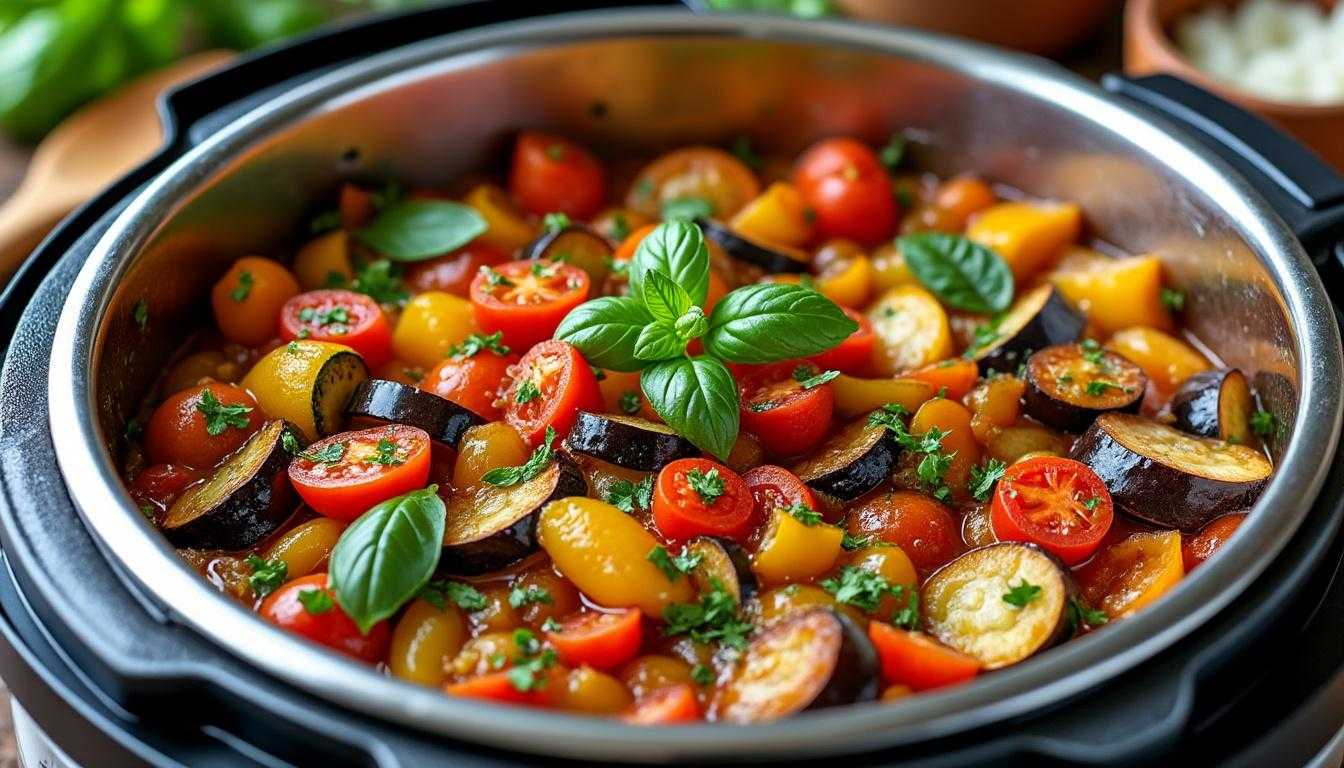 découvrez notre recette de ratatouille au cookeo, simple et rapide, pour un plat savoureux qui réchauffe vos repas en toute simplicité.
