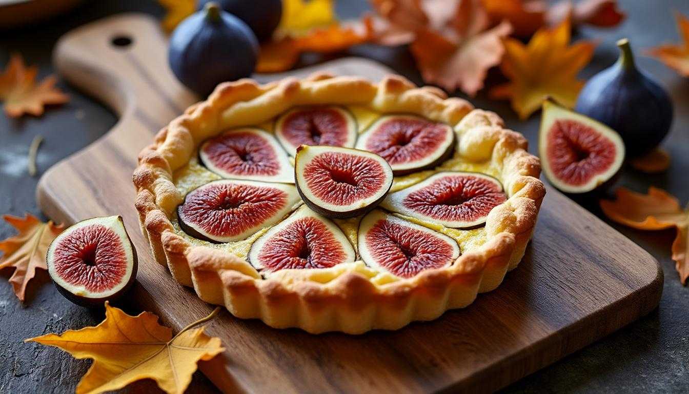 découvrez notre recette approuvée de tarte aux figues fraîches, alliant une pâte croustillante et une garniture fondante aux délicieuses notes d'amande pour un dessert gourmand et raffiné.