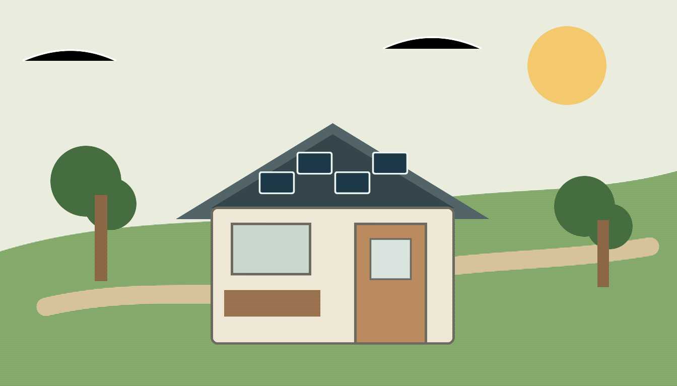 Maison durable moderne illustrant un projet immobilier écoresponsable