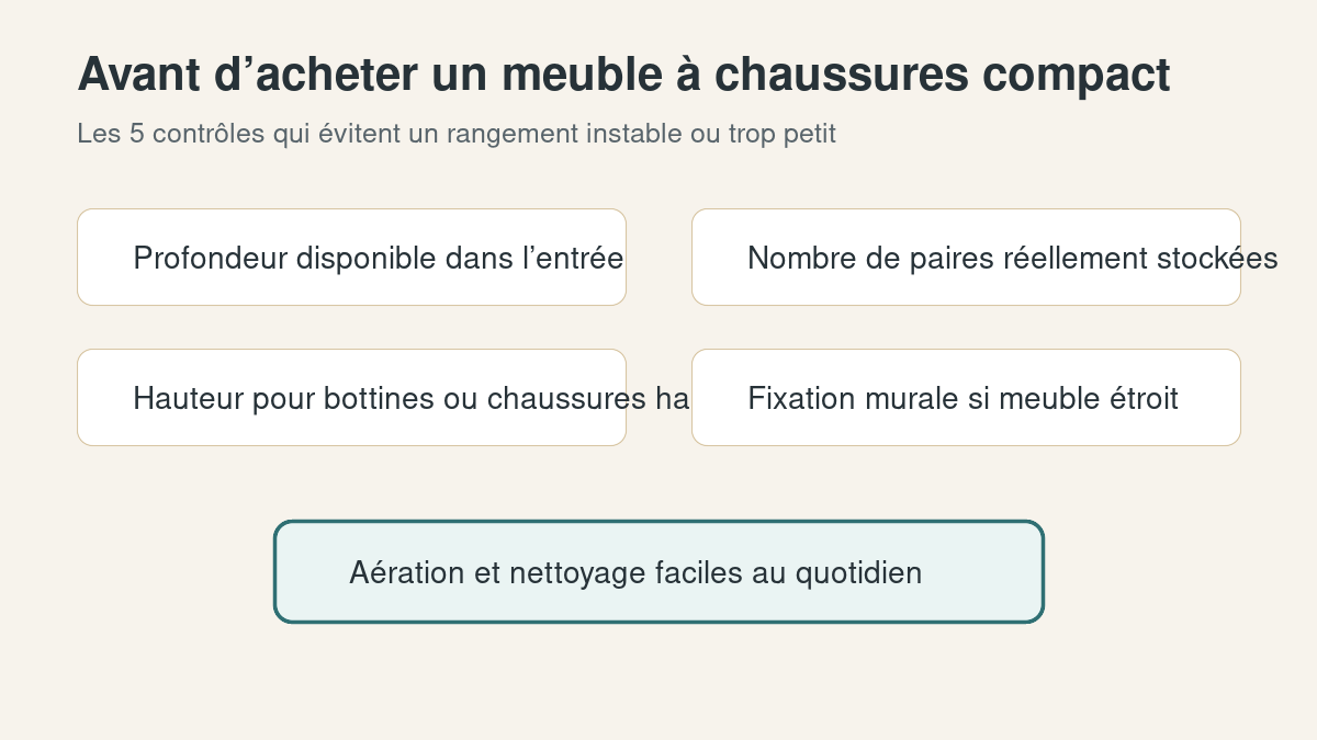 Checklist pour choisir un meuble à chaussure Nano compact