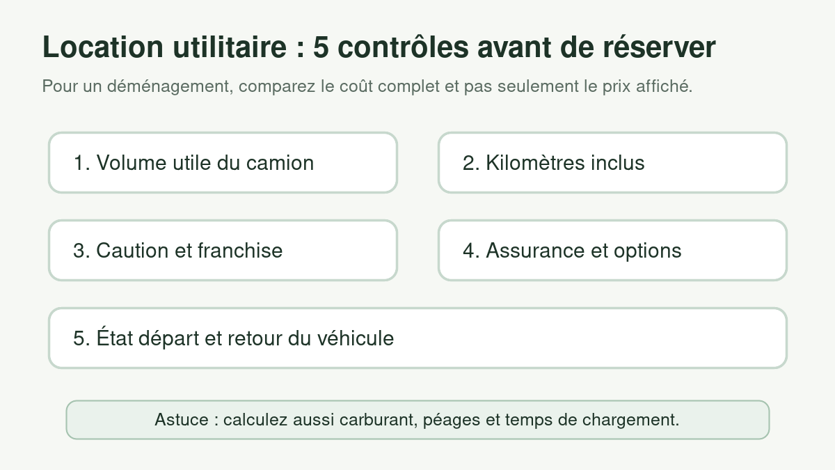 Checklist pour comparer une location utilitaire Intermarché avant un déménagement